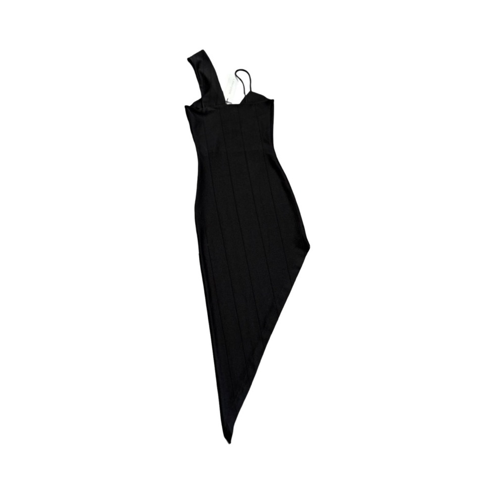 Edgy Cocktail Asymmetrical Black Dress - Picture 8 of 11